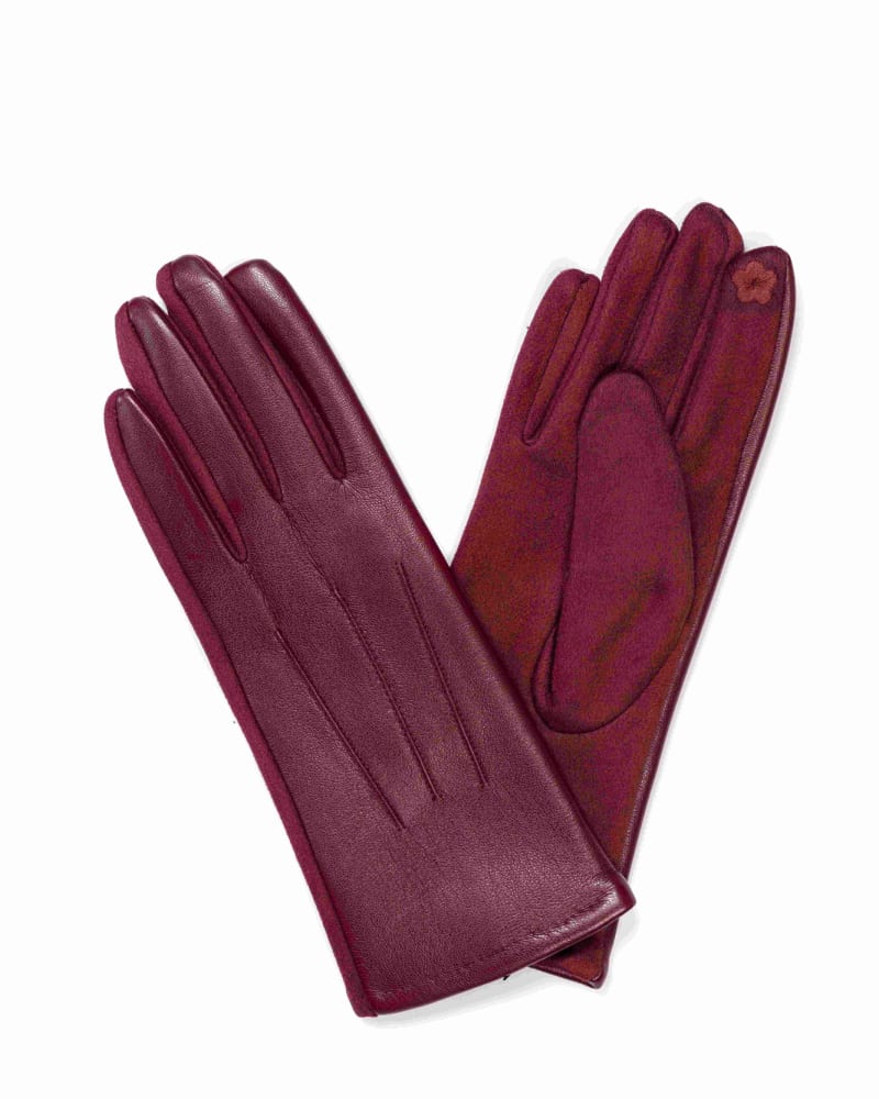 Front of a size One Size Leatherette Classic Gloves Red in RED by Cocoboo. | dia_product_style_image_id:310628